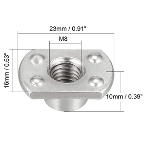 Flange Nut M10 Metric Zinc Plated Class 8.8 Right Hand <b>Thread</b> CNC Machined Flat Head Industrial Fastener - Product Image 3