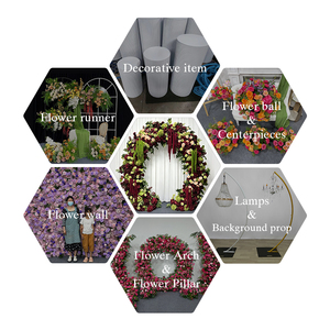 Modern Wine Red Sage Green Handmade Silk Flower Arch Frame Full Floral Arch for Wedding Entrance Background Environment-Friendly - Product Image 5