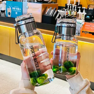 2 litre moda cam su şişesi açık seyahat spor sızdırmaz çay bardağı filtreli su şişeleri cam bardak