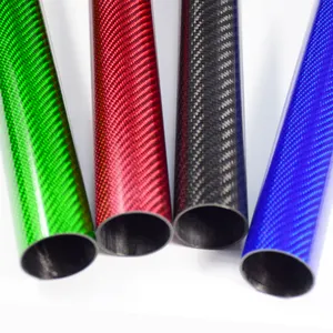 Tubo de fibra de carbono de color de proveedor de fábrica SW personalizado 3k 1mm 4mm 10mm 15mm 25mm