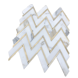 Mosaïque moderne <span class=keywords><strong>en</strong></span> marbre blanc de Carrare de forme irrégulière Carreaux de sol <span class=keywords><strong>en</strong></span> verre <span class=keywords><strong>pour</strong></span> la décoration de cuisine d'hôtel - Product Image 3