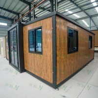 Maison conteneur modulaire extensible à 2 chambres, résistante au vent, préfabriquée moderne et portable pour projet hôtelier
