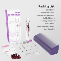 Machine à ongles électrique portable professionnelle rechargeable sans fil pour ongles en acrylique, ensemble de manucure et pédicure