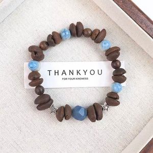 Pulseras de cuentas de café retro estilo bosque de moda, 4 estilos de pulseras de cerámica esmaltada con dijes suaves para hombre y mujer - Product Image 6