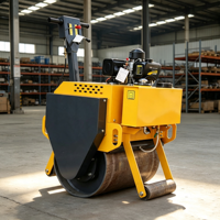 Mini-compacteur routier à tambour unique, rouleau vibratoire portatif pour chantier, machine routière à moteur essence