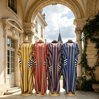 Robes pour femmes en gros, vêtements ethniques musulmans imprimés, robes décontractées à col en V
