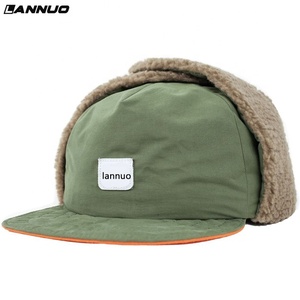 <strong>Winter</strong> 5 Panel Baseball Cap &amp; <strong>Earflap</strong> <strong>Hat</strong> 3D Embroidery 100% Cotton Unisex Performance Ski Travel Outdoor Sports Fishing - Product Image 3