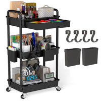 Petit chariot de rangement multicouche transparent et épaissi en plastique, acier inoxydable et acrylique, à 4 niveaux, pour vaisselle de salon