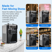 Nouvelle machine à glace molle commerciale 3 saveurs 25-28L/H de comptoir en acier inoxydable 304 2000W avec écran LED pour commerces