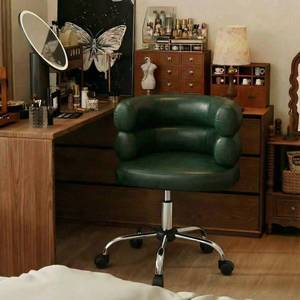Fauteuil de salon à coussin moelleux, pivotant, avec roulettes, pour maquillage, mobilier de studio de beauté, chaise de salon de manucure - Product Image 6