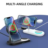 Station de charge sans fil magnétique 5 en 1, chargeur rapide 25W avec support pour téléphone, montre, écouteurs et lumière ambiante LED