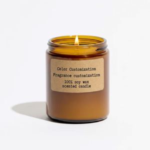 Bougie parfumée de luxe en cire de soja 100% biologique, parfum ambre, dans un bocal en verre, pour la décoration de la maison, Saint-Valentin - Product Image 2