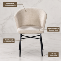 Chaise de salle à manger en métal noir moderne et élégante, de haute qualité, avec un tissu de qualité supérieure, un design ergonomique, une construction durable, Suoteng, pour le salon