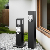 Poteau de distribution électrique extérieur en métal, poteau de distribution 1 voie en métal avec kit de boîtier, poteau électrique résistant aux intempéries pour jardin, piscine et extérieur