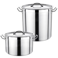 Vente en gros Cuisine de luxe Marmites à soupe rondes Chauffe-plats Marmites à soupe et à bouillon en acier inoxydable
