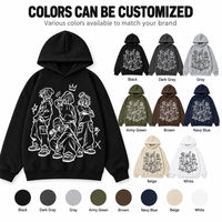 Sweat-shirt à capuche surdimensionné avec imprimé graphique, streetwear unisexe, décontracté, logo personnalisé, mélange de coton