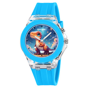 Skmei Kids Watch Quartz Dinosaur Design Blue Silicone Strap Luminous Water Resistant For Children - Product Image 4