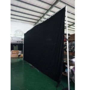 ขาตั้งฉากหลังอะลูมิเนียมปรับระดับได้พร้อมผ้าม่านตกแต่งงานแต่งงาน - Product Image 1