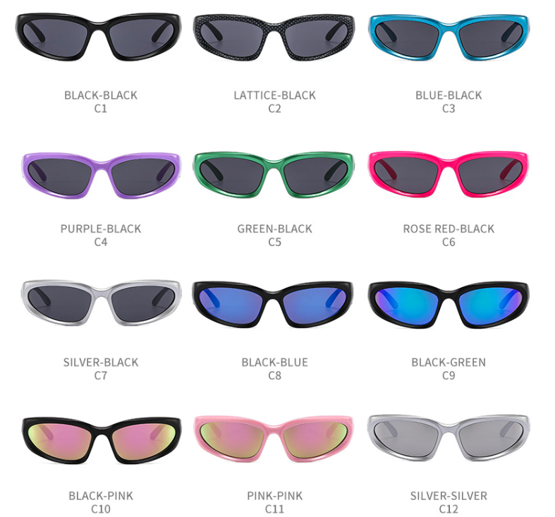 Silver Y2k Sunglasses - Punk Style Sun Glasses Cateye