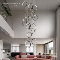 Lustre en aluminium moderne pour loft, éclairage de restaurant, lampes simples pour escalier, salon, LED, ligne de pêche, décoration intérieure