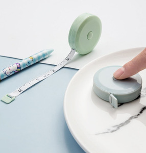 2024 populer macaroon warna bulat mini pita pengukur lembut pita ukur kustom LOGO OEM penjahit penggaris - Product Image 6