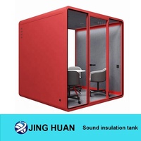 Jinghuan Professional Office Pods Perangkat Peredam Kebisingan Tempat Kerja Bilik Telepon Kabin Kedap Suara Bahan Akrilik PVC NRC 0.55