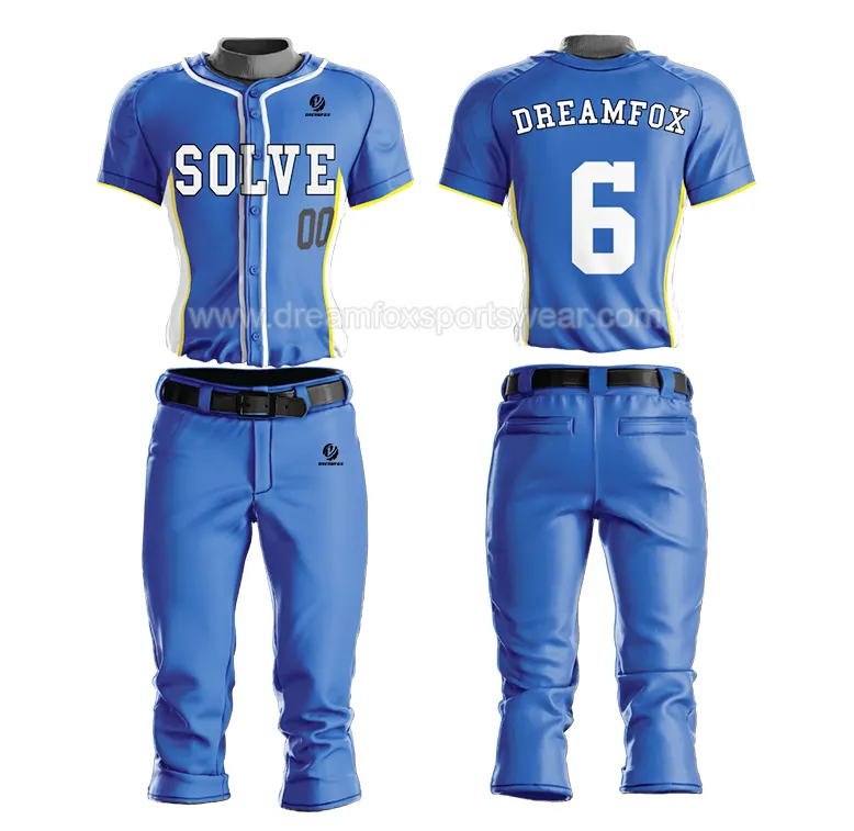 Хорошее качество, индивидуальная бейсбольная Джерси, униформа для мужчин, сублимированная Молодежная форма с пуговицами, мягкая форма с брюками