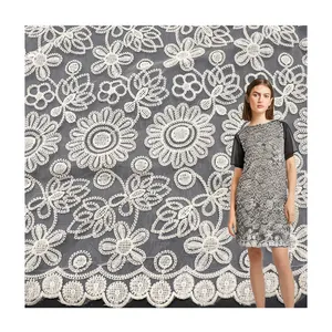 2024 New Design Embroidery Lace Fabric Polyester Cotton Embroidery Fabric For Women Dress