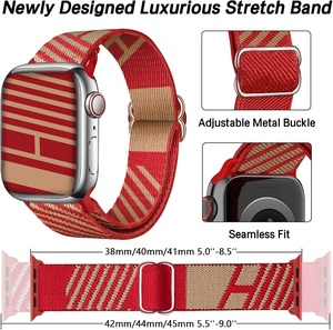 Bandas elásticas de nailon compatibles con <span class=keywords><strong>Apple</strong></span> <span class=keywords><strong>Watch</strong></span> para hombres y mujeres, correa elástica deportiva ajustable para IWatch Series7/<span class=keywords><strong>6</strong></span>/5/4/3/2/1/SE - Product Image 2