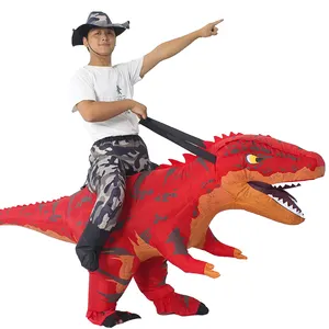 Quelle Fabrik vollformatiger Mount Velociraptor Polyester aufblasbares Dinosaurierkostüm für Karneval Party