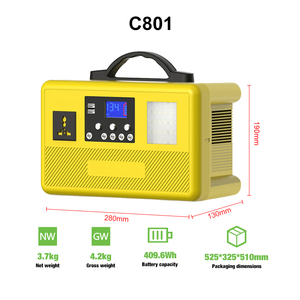 500W 409.6Wh Outdoor Portable Solar Panel Generator Power Station 16Ah LiFePo4 Modified Sine Wave Energy <b>Storage</b> Battery MPPT - Product Image 2