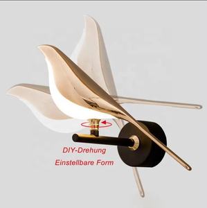 Lampu Dinding LED Nordic, Modern mewah burung dekorasi dalam ruangan akrilik besi untuk rumah kamar tidur samping tempat tidur - Product Image 5