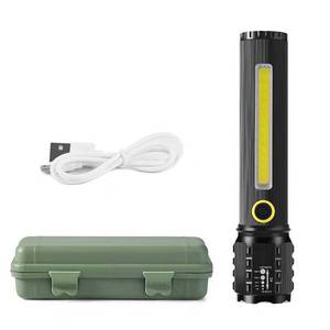 Linterna LED Recargable por USB, Cuerpo de Aleación de Aluminio con Luz Lateral, Linterna Portátil para Camping, 100-1000 Lúmenes, Regulable - Product Image 1