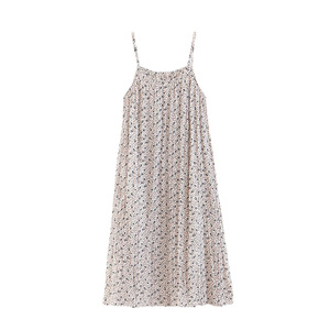 Robe d'été ample à imprimé floral Runqi N8662, blanche avec fleurs, sans bretelles, taille basse, grande taille pour femmes - Product Image 5