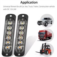 En Stock, Grille clignotante de haute intensité, lumières stroboscopiques d'avertissement Led barre lumineuse stroboscopique ambre pour voiture camion SUV Pickups