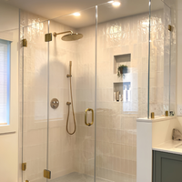 Pince de fixation moderne en acier inoxydable et laiton pour porte de douche murale de villa, quincaillerie de balustrade en verre pour cabine de douche, installation facile