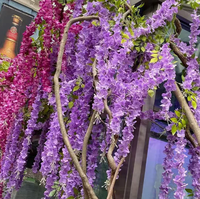 Laris Manis 12Pcs 3.6Ft Rattan Wisteria Garland Gaya Modern Bunga Artificial Ramah Lingkungan untuk Dekorasi Pernikahan & Rumah