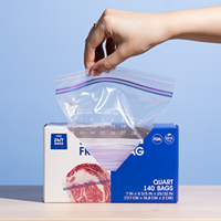 Sacs de congélation en polyéthylène LDPE réutilisables, imprimés sur mesure, à fermeture éclair, pour aliments