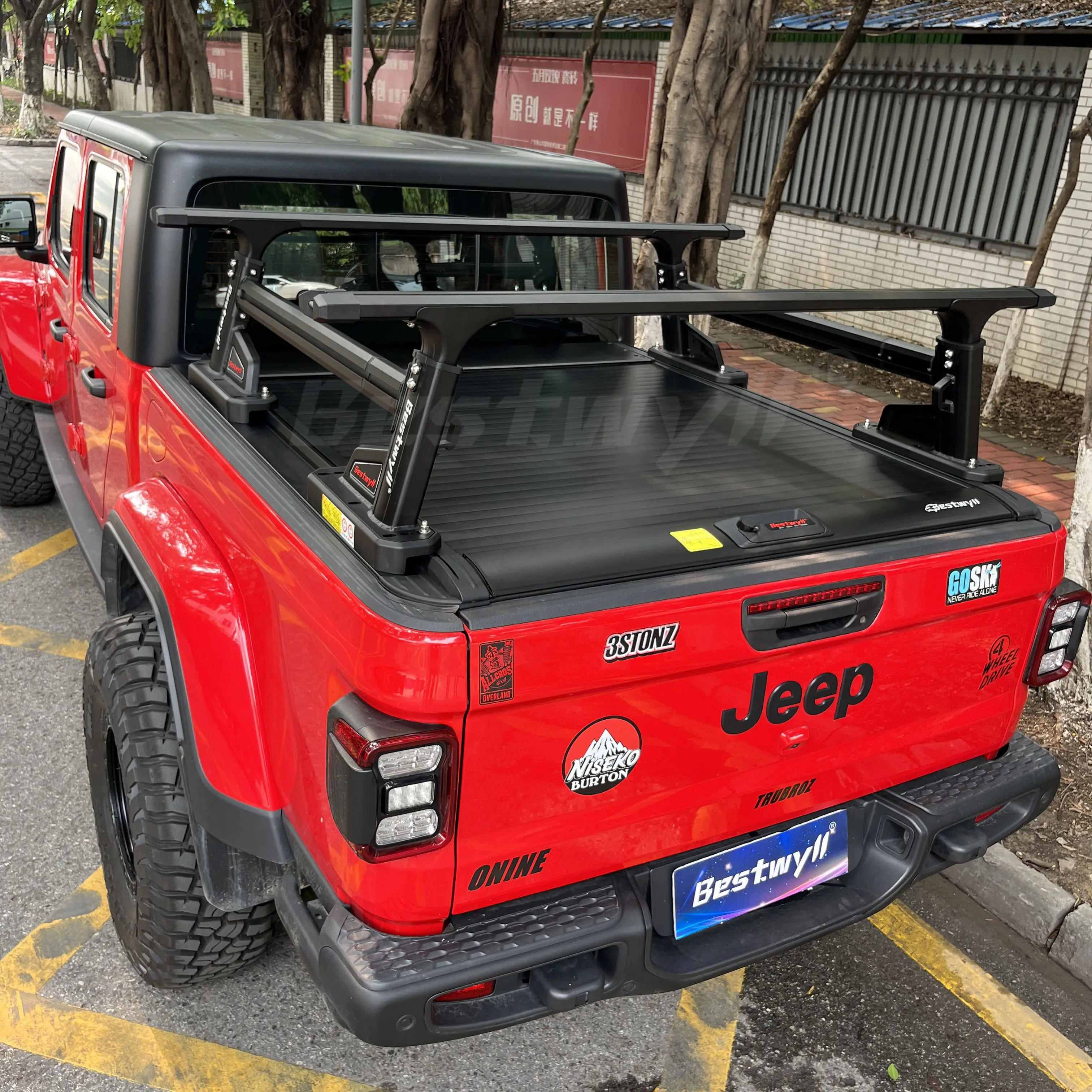 Bestwyll Para Pick up Carrier lưu trữ nhôm lều có thể điều chỉnh chiều cao hàng hóa xe Pickup thang xe tải Giường Giá cho Jeep Đấu sĩ