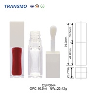 Tube de brillant à lèvres personnalisé en gros, 10 ml, tubes d'huile à lèvres, tubes de brillant à lèvres écologiques vides avec un grand applicateur brosse