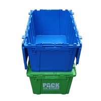 Conteneurs de rangement en plastique robustes avec couvercle intégré, empilables, caisses de déménagement en plastique