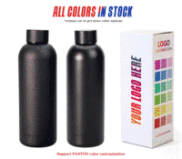 Bouteille d'eau personnalisée avec logo imprimé, 500 ml, 750 ml, bouteille d'eau portable en acier inoxydable avec finition de surface en poudre