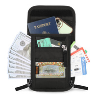 Dompet Organizer leher Travel kustom tempat RFID memblokir paspor kantong leher perjalanan untuk pria dan wanita untuk menjaga dokumen aman