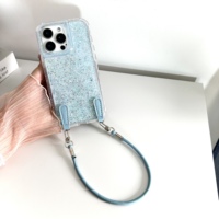 Coque de téléphone antichoc à paillettes époxy avec chaîne pour HONOR X5C PLUS X5C X7C 4G 300 5G X7D 5G Play 10 4G
