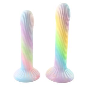 Dildo silikon bergaris Dildo Penis silikon Dildo cangkir hisap nyaman <span class=keywords><strong>Stimulator</strong></span> Anal lembut dengan cangkir hisap mainan Sax untuk wanita pria - Product Image 3