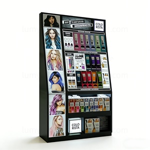Exhibidores de Productos Capilares Profesionales con Luces LED, Muebles Metálicos para Salón de Belleza, Estante para Productos Capilares, Venta al por Mayor y Menor - Product Image 2