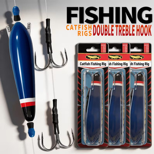 Hameçon triple pour pêche au poisson-chat avec flotteur, émerillon rotatif à 360°, émission sonore, anti-accrocs, appât suspendu polyvalent 10g 15g 20g 25g 30g - Product Image 6