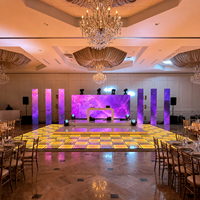 Piste de danse Infinity illuminée 2 pieds x 2 pieds, sans fil, miroir 3D magnétique, panneau LED pour mariage, piste de danse lumineuse