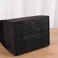 Sac Isotherme Noir Tendance en Tissu Non-Tissé, Portable, avec Fermeture Éclair et Motif Lettres, Idéal pour Pique-Nique et Conservation des Aliments en Extérieur – Offre Spéciale