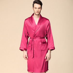 fitted lace wedding dress Men's Bathrobe Aston Terry Cotton Red main image 0
